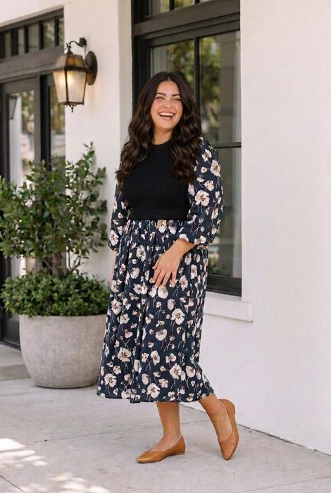 Piper Long Sleeve Shift PLUS Dress