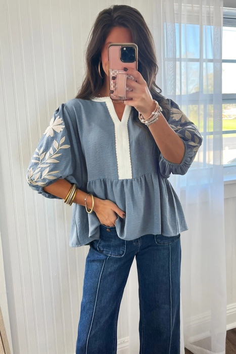 Piper Puff Sleeve Babydoll Blouse