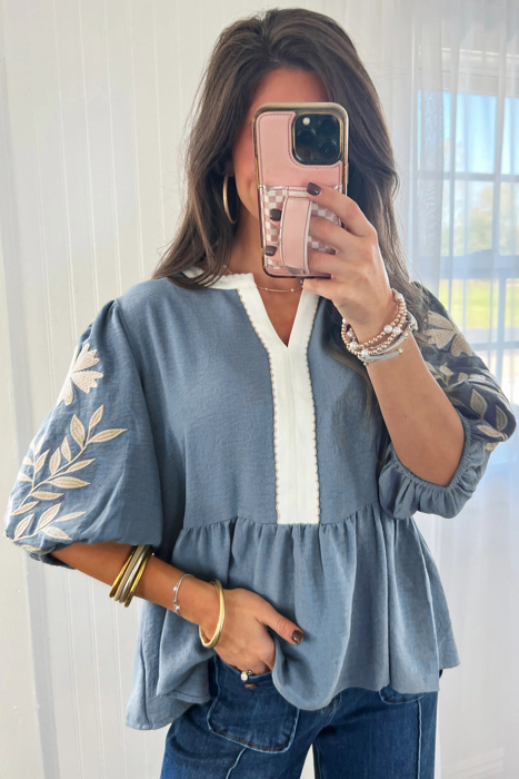 Piper Puff Sleeve Babydoll Blouse