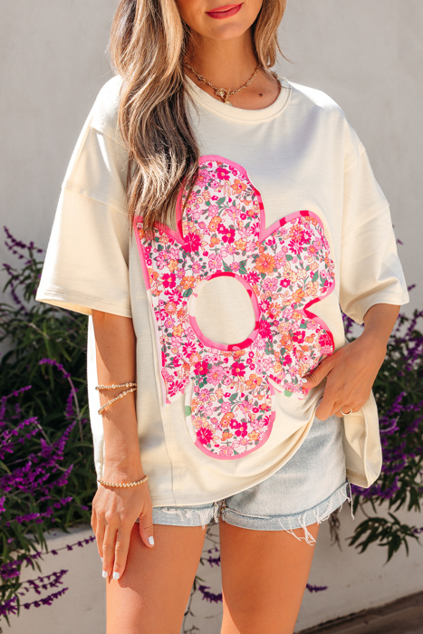 Poppy Big Flower Oversize Tee