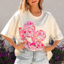 Jet Stream XL Poppy Big Flower Oversize Tee