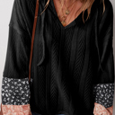  Poppy Textured Knit Drawstring Blouse