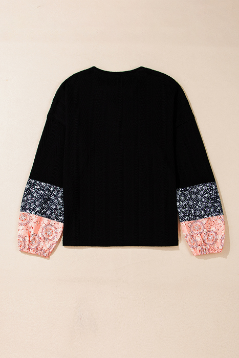 Poppy Textured Knit Drawstring Blouse
