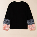  Poppy Textured Knit Drawstring Blouse