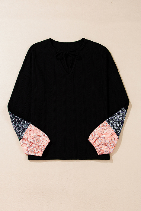 Poppy Textured Knit Drawstring Blouse
