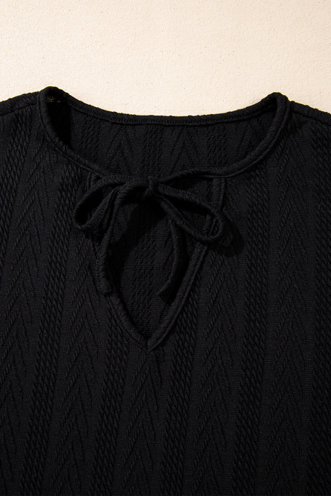 Poppy Textured Knit Drawstring Blouse