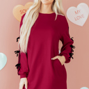 Racing Red Small Priscilla Drop Shoulder Sweatshirt Dress