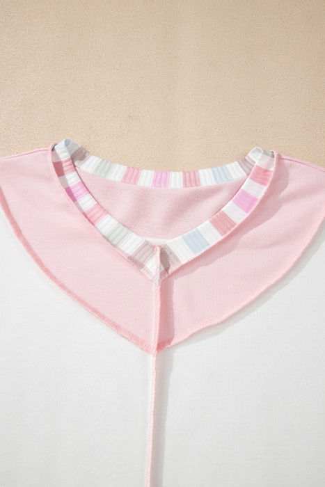 Promise Color Block Loose Long Sleeve Top
