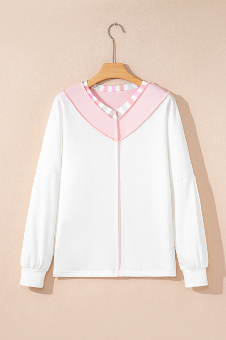 Promise Color Block Loose Long Sleeve Top