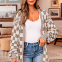 Brown Large Promise Front Drop Shoulder Cardigan