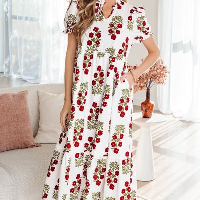 Promise Sleeve Tiered Maxi Dress