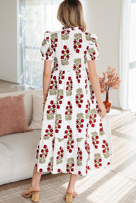 Promise Sleeve Tiered Maxi Dress