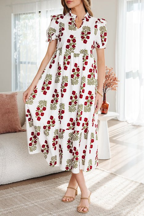 Promise Sleeve Tiered Maxi Dress