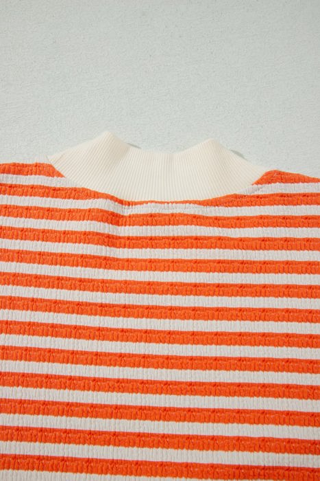 Rachel Textured Stand Oversized Long Sleeve Top