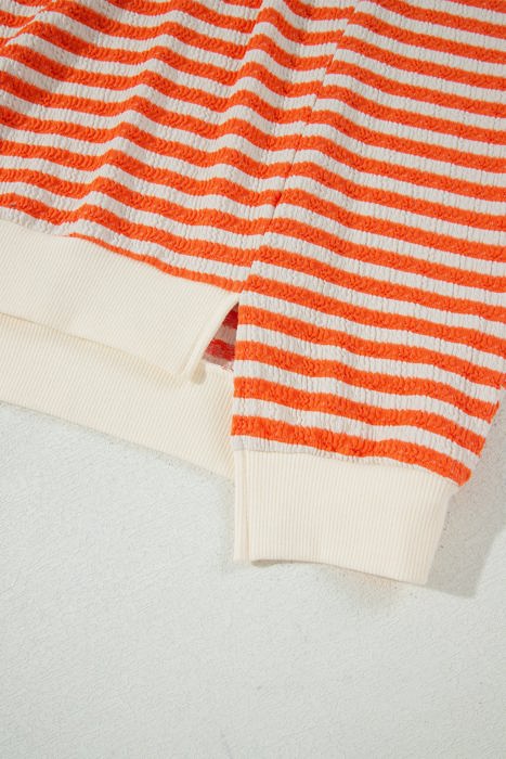 Rachel Textured Stand Oversized Long Sleeve Top