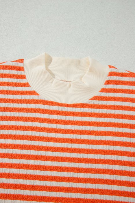 Rachel Textured Stand Oversized Long Sleeve Top