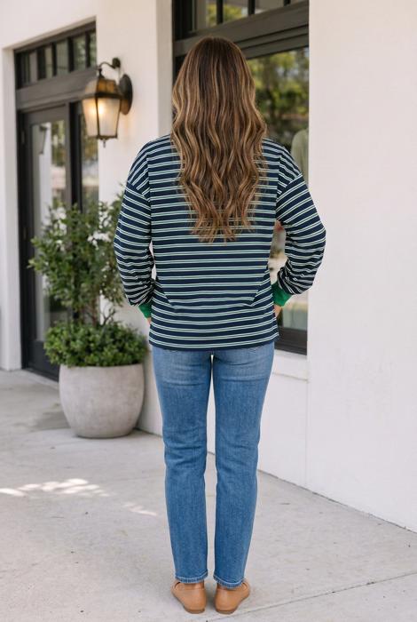 Raena Patchwork Patch Long Sleeve Top