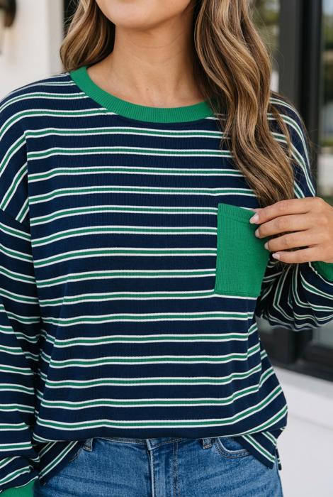 Raena Patchwork Patch Long Sleeve Top