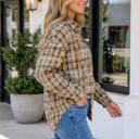 Brown Large Raina Sleeve Down Shirt Long Sleeve Top