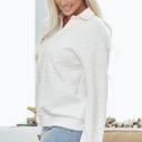  Raina Textured Collared Pullover