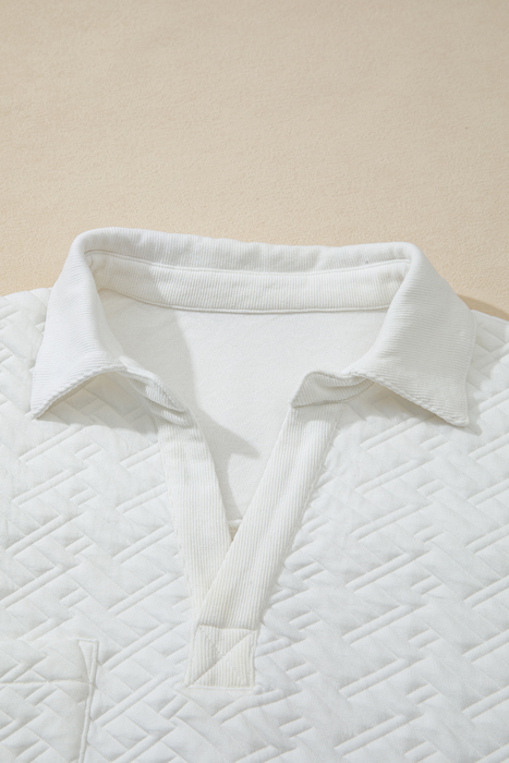 Raina Textured Collared Pullover