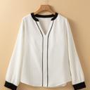  Ramila Textured Colorblock Elegant Blouse