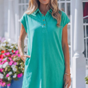 Sea Green Large Ramona Fit Polo T Shirt