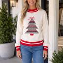  Randi Tree Applique Loose Sweater