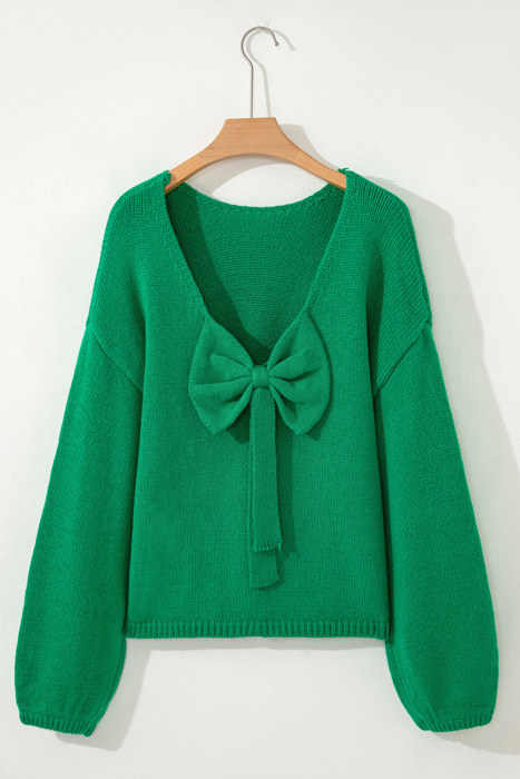 Raven Backless Bubble Sleeve Sweater