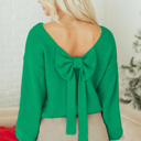Bright Green XL Raven Backless Bubble Sleeve Sweater