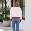  Raylee Trim Merry Slogan Pullover