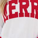  Raylee Trim Merry Slogan Pullover