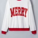  Raylee Trim Merry Slogan Pullover