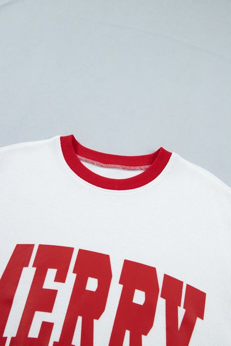 Raylee Trim Merry Slogan Pullover