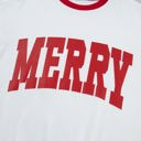  Raylee Trim Merry Slogan Pullover