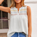 White Small Rebekah Stitch Sleeveless Shift Top