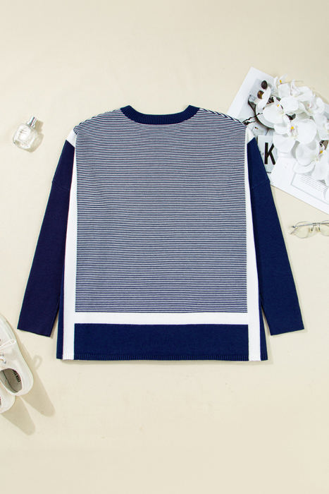 Reese Stripe Dolman Oversize Tunic Sweater