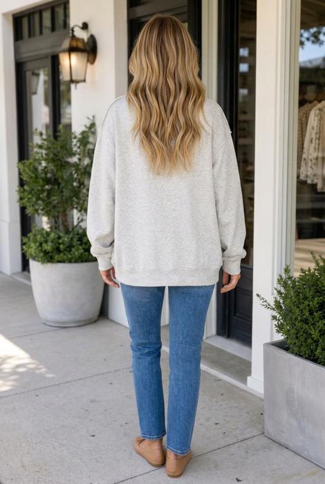 Regeena Mock Usa Slogan Pullover