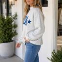  Regeena Mock Usa Slogan Pullover