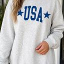  Regeena Mock Usa Slogan Pullover