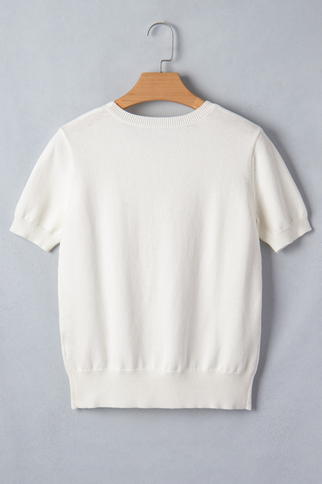Regina Printed Short Sleeve Sweater