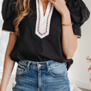  Remington Collar Short Sleeve Blouse