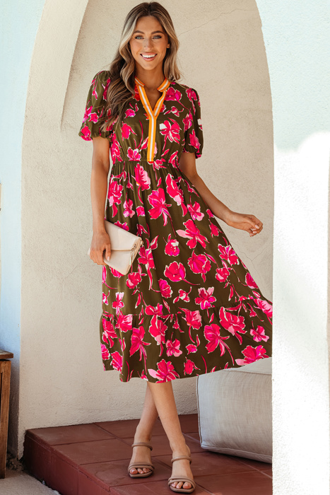 Renata Ruffle Hem Maxi Dress