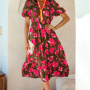 Green Medium Renata Ruffle Hem Maxi Dress