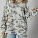  Retro Camouflage Exposed Seam Sweatshirt