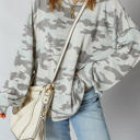 Multicolored Large Retro Camouflage Exposed Seam Sweatshirt