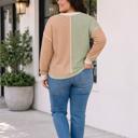 Rhea Block Patchwork Long Sleeve PLUS Top