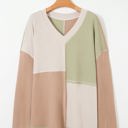  Rhea Block Patchwork Long Sleeve PLUS Top