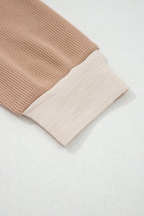 Rhea Block Patchwork Long Sleeve PLUS Top