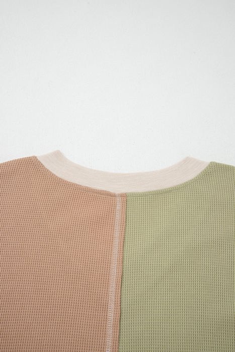 Rhea Block Patchwork Long Sleeve PLUS Top